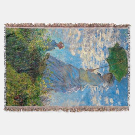 Monet Vrouw Parasol Impressionisme Deken (Voorkant)