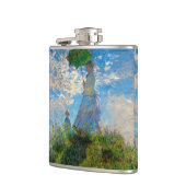 Monet Vrouw Parasol Impressionisme Heupfles (Links)