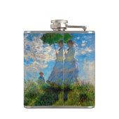 Monet Vrouw Parasol Impressionisme Heupfles (Achterkant)
