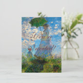 Monet Vrouw Parasol Impressionisme Kaart (Staand voorkant)