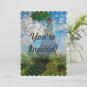 Monet Vrouw Parasol Impressionisme Kaart (Staand voorkant)
