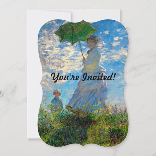Monet Vrouw Parasol Impressionisme Kaart (Voorkant)
