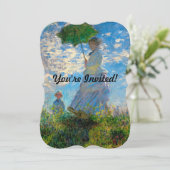 Monet Vrouw Parasol Impressionisme Kaart (Staand voorkant)