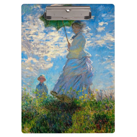 Monet Vrouw Parasol Impressionisme Klembord (Voorkant)