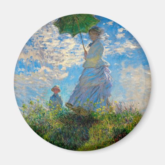 Monet Vrouw Parasol Impressionisme Magneet (Voorkant)