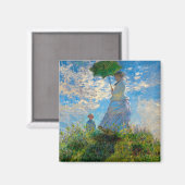 Monet Vrouw Parasol Impressionisme Magneet (Voorkant / Achterkant)