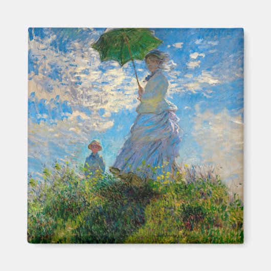 Monet Vrouw Parasol Impressionisme Magneet (Voorkant)