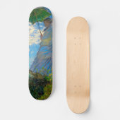Monet Vrouw Parasol Impressionisme Persoonlijk Skateboard (Voorkant)