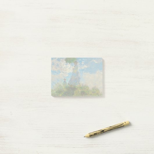 Monet Vrouw Parasol Impressionisme Post-it® Notes (Op bureau)