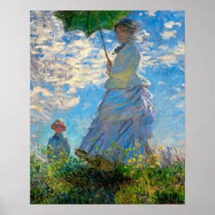 Monet Vrouw Parasol Impressionisme Poster