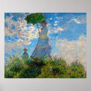 Monet Vrouw Parasol Impressionisme Poster