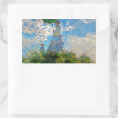 Monet Vrouw Parasol Impressionisme Rechthoekige Sticker (Tas)