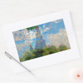 Monet Vrouw Parasol Impressionisme Rechthoekige Sticker (Envelop)
