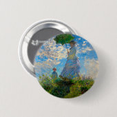Monet Vrouw Parasol Impressionisme Ronde Button 5,7 Cm (Voorkant /achterkant)
