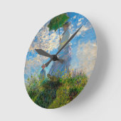 Monet Vrouw Parasol Impressionisme Ronde Klok (Hoek)