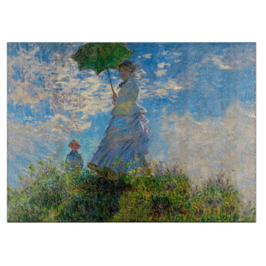 Monet Vrouw Parasol Impressionisme Snijplank (Voorkant)