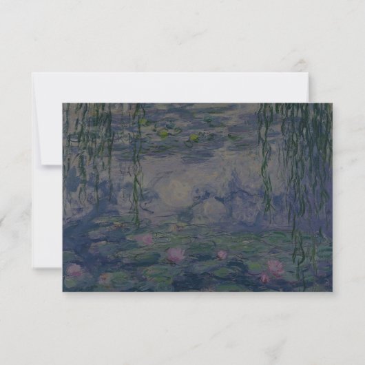 Monet Water Lelies bruiloft RSVP Kaartje (Achterkant)