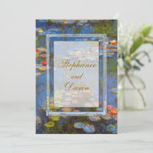 Monet Water Lelies Flat Kaart bruiloft uitnodiging (Staand voorkant)