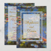 Monet Water Lelies Flat Kaart bruiloft uitnodiging (Voorkant / Achterkant)