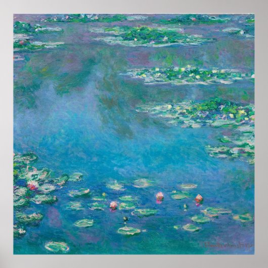 Monet Water Lelies Impressionistisch schilderij Poster (Voorkant)
