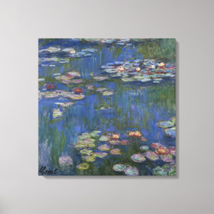 MONET WATER LIES 1916 blue Stretched Canvas Art Afdruk