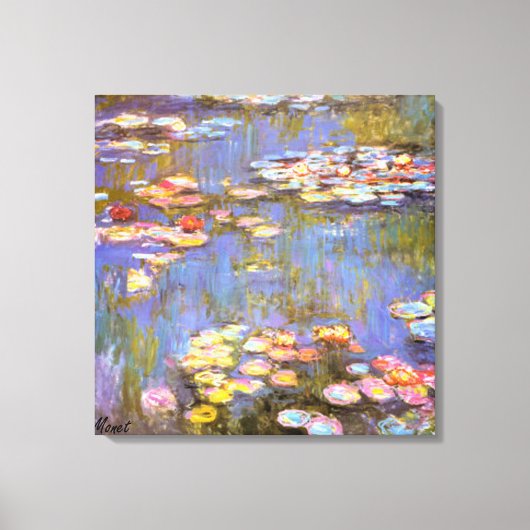 MONET WATER LIES 1916 brite Stretched Canvas Art Afdruk (Voorkant)