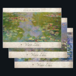 MONET WATER LIGT DECOUPAGE INPAKPAPIER VEL<br><div class="desc">Een van de meest bekende en uitstekende collecties van Claude Monet. Dit is een klein trio-collectie van meer dan 200 schilderijen uit zijn watertuin dat hij Water Lilies noemde, geschilderd in de vroege jaren 1900. Voor ontvlechtende kunstenaars merk op dat deze design ook beschikbaar zijn in tissuepapier voor hen die...</div>