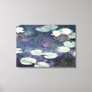 Monet - Water Lilies 1897-1899, fijne kunst Canvas Afdruk