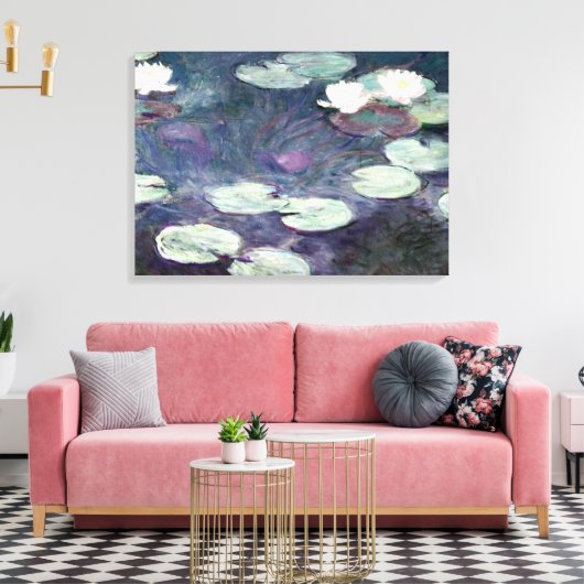 Monet - Water Lilies 1897-1899, fijne kunst Canvas Afdruk (Insitu (Woonkamer))