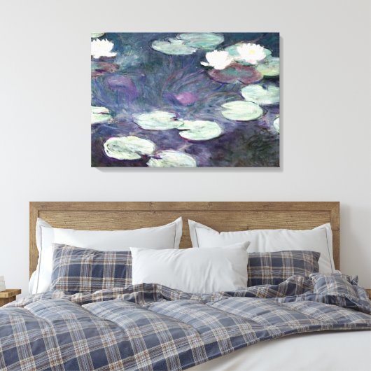 Monet - Water Lilies 1897-1899, fijne kunst Canvas Afdruk (Insitu (Slaapkamer))