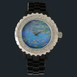 Monet Water Lilies 1906 Horloge<br><div class="desc">Kijk uit naar het olieverf van Claude Monet Water Lilies (1906). Een serene nog leven van de interactie tussen licht en reflectie op mooie waterlib in een vijver. Een groot geschenk voor fans van het impressionisme en de Franse kunst.</div>