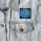 Monet Water Lilies 1906 Vierkante Button 5,1 Cm (In situ)