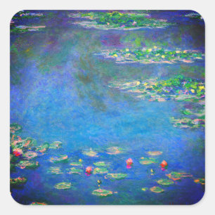 Monet Water Lilies 1906 Vierkante Sticker
