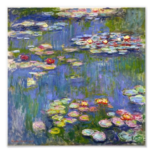Monet Water Lilies 1916 Print Foto Afdruk (Voorkant)