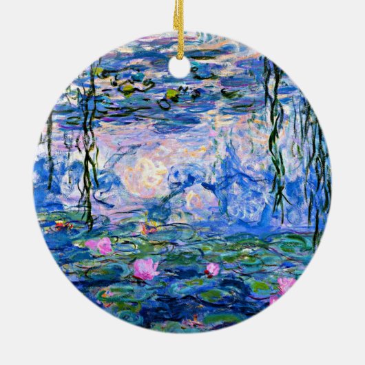 Monet: Water Lilies 1919, beroemd schilderij Keramisch Ornament (Achterkant)