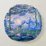 Monet: Water Lilies 1919, beroemd schilderij Rond Kussen<br><div class="desc">Claude Monet: Water Lilies Red,  1919,  mooi kunstschilderij</div>