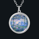 Monet: Water Lilies 1919, beroemd schilderij, Zilver Vergulden Ketting<br><div class="desc">Claude Monet: Water Lilies Red,  1919,  mooi kunstschilderij</div>