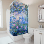 Monet - Water Lilies, 1919 Douchegordijn<br><div class="desc">Water Lilies,  1919,  beroemd schilderij van Claude Monet</div>