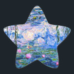 Monet - Water Lilies 1919, fijn kunstschilderij Ster Sticker<br><div class="desc">Water Lilies 1919,  populair kunstschilderij van Claude Monet</div>