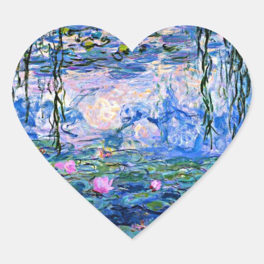 Monet: Water Lilies 1919 Hart Sticker (Voorkant)