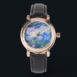 Monet - Water Lilies 1919 Horloge<br><div class="desc">Claude Monet 1919 schilderij,  Waterlelies.</div>