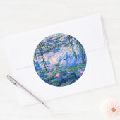 Monet - Water Lilies, 1919, roze Ronde Sticker (Envelop)