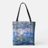 Monet - Water Lilies, 1919, roze Tote Bag (Achterkant)