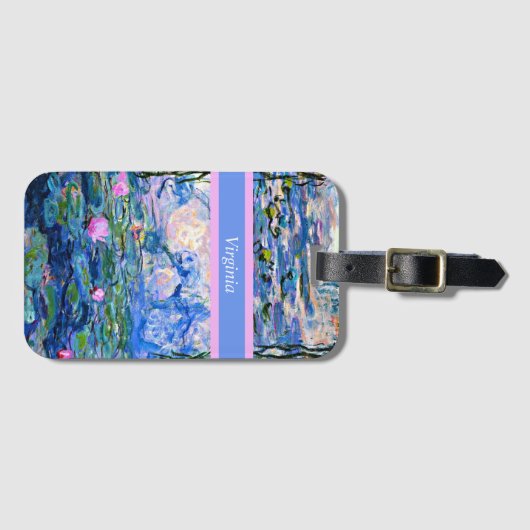 Monet - Water Lilies 1919 sjabloon Bagagelabel (Voorkant (horizontaal))