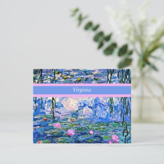 Monet - Water Lilies 1919 sjabloon Briefkaart (Staand voorkant)