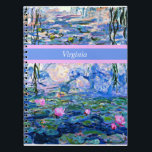 Monet - Water Lilies 1919 sjabloon Notitieboek<br><div class="desc">Claude Monet's beroemde schilderij,  Water Lilies,  1919,  sjabloon,  klaar om je te personaliseren. Plaats uw eigen naam/tekst in plaats van Virginia.</div>