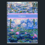 Monet - Water Lilies 1919 sjabloon Notitieboek<br><div class="desc">Claude Monet's beroemde schilderij,  Water Lilies,  1919,  sjabloon,  klaar om je te personaliseren. Plaats uw eigen naam/tekst in plaats van Virginia.</div>