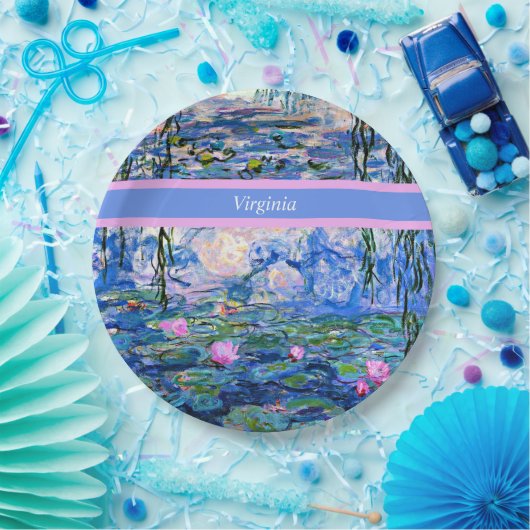 Monet - Water Lilies 1919 sjabloon Papieren Bordje (Feest)