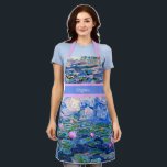 Monet - Water Lilies 1919 sjabloon Schort<br><div class="desc">Claude Monet's beroemde schilderij,  Water Lilies,  1919,  sjabloon,  klaar om je te personaliseren. Plaats uw eigen naam/tekst in plaats van Virginia.</div>