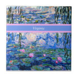 Monet - Water Lilies 1919 sjabloon Tegeltje<br><div class="desc">Claude Monet's beroemde schilderij,  Water Lilies,  1919,  sjabloon,  klaar om je te personaliseren. Plaats uw eigen naam/tekst in plaats van Virginia.</div>